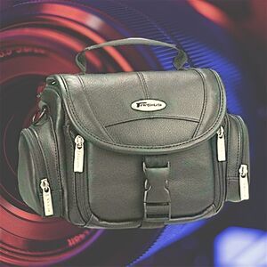 Targus Leather Video Camcorder Camera Bag Case Multi Pockets Shoulder Strap